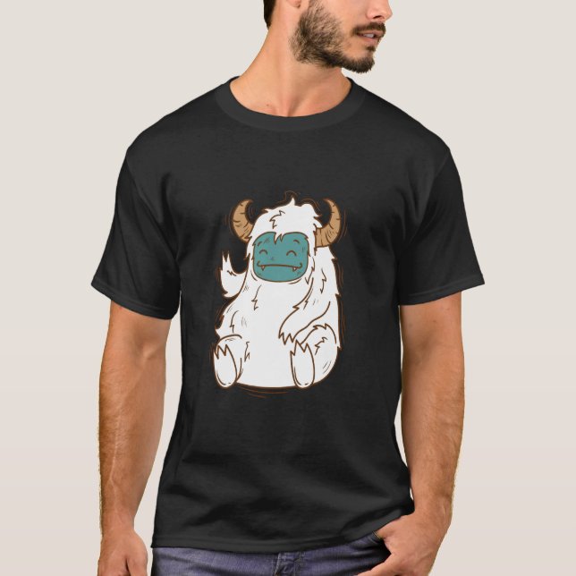 Yeti Waves and rejoices Snowman T-Shirt (Vorderseite)