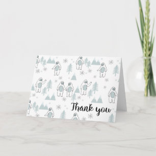 Yeti Winter Thank You Card Dankeskarte