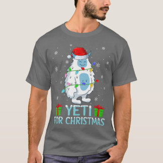 Yeti Xmas Lights Weihnachtsmannmütze Yeti zu Weihn T-Shirt