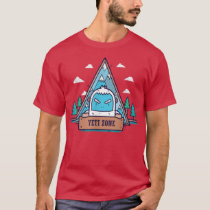 Yeti Zone Berge Schneekalten Wald T-Shirt