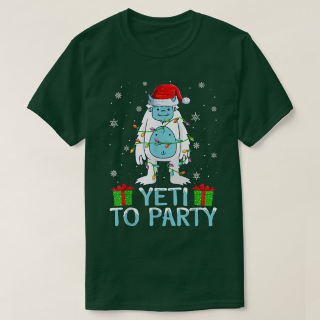 Yeti zu Party Weihnachten Weihnachten Weihnachten T-Shirt (Design vorne)