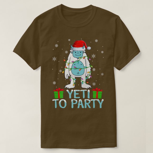 Yeti zu Party Weihnachten Weihnachten Weihnachten T-Shirt (Design vorne)
