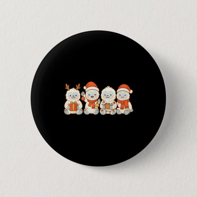Yetis Kids Boys Girls Christmas Yetis  Button (Vorderseite)