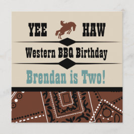 Yew Haw Cowgirl Cowboy Western Geburtstag Einladun Einladung