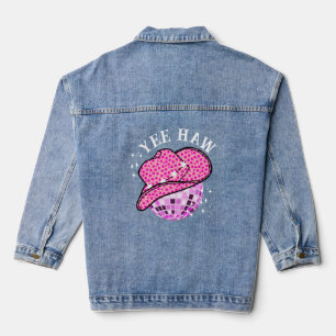 Yew Haw Pink Lila Cowgirl Disco Rodeo Jeansjacke