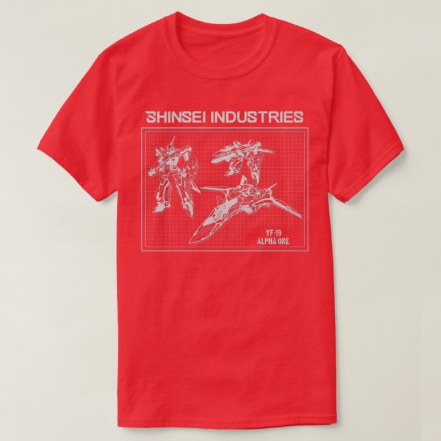 YF19 Blaupause  T-Shirt (Design vorne)