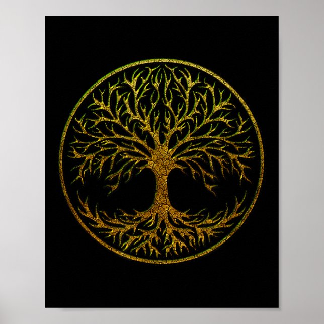 Yggdrasil, keltischer Baum des Lebens, nordische M Poster (Vorne)