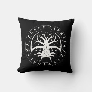 Yggdrasil Kreis-Runen Wurfkissen Kissen