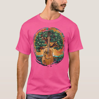 Yggdrasil Nature Musician Tree of Life Acoustic Gu T-Shirt