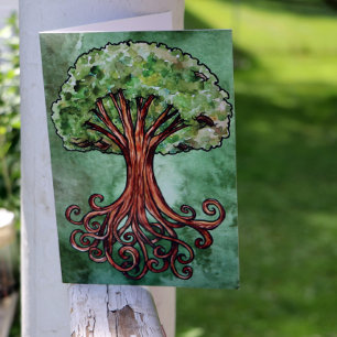 Yggdrasil Tree Norse Mythology Watercolor Card Karte
