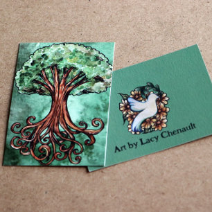 Yggdrasil Tree Norse Mythology Watercolor Card Mitteilungskarte