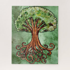 Yggdrasil Tree Norse Mythology Watercolor Puzzle
