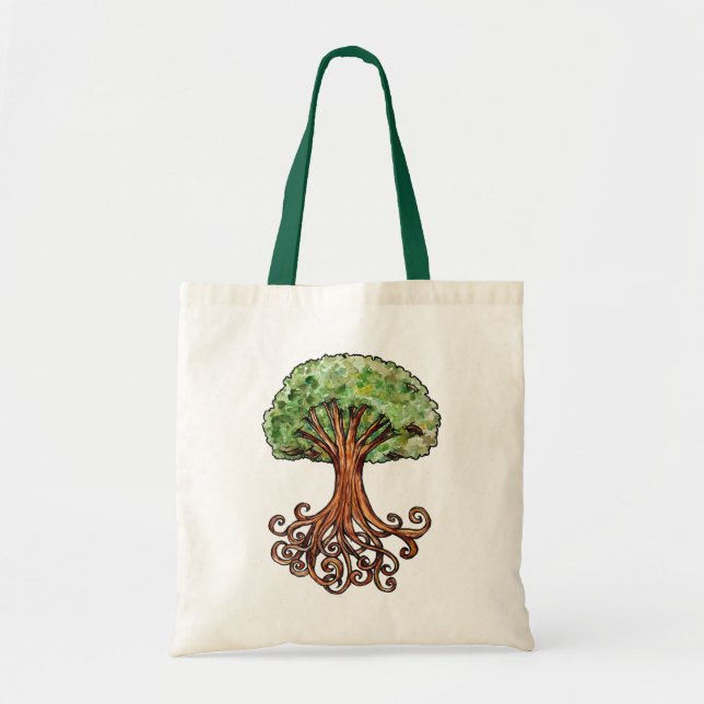 Yggdrasil Tree Norse Mythology Watercolor Tragetasche (Vorne)