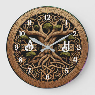Yggdrasil Viking Tree of Life Große Uhr