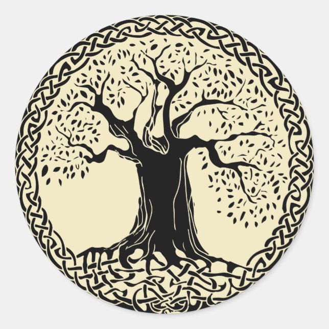 Yggdrasil Wikinger Baum Midgard Odhin Runder Aufkleber (Vorderseite)