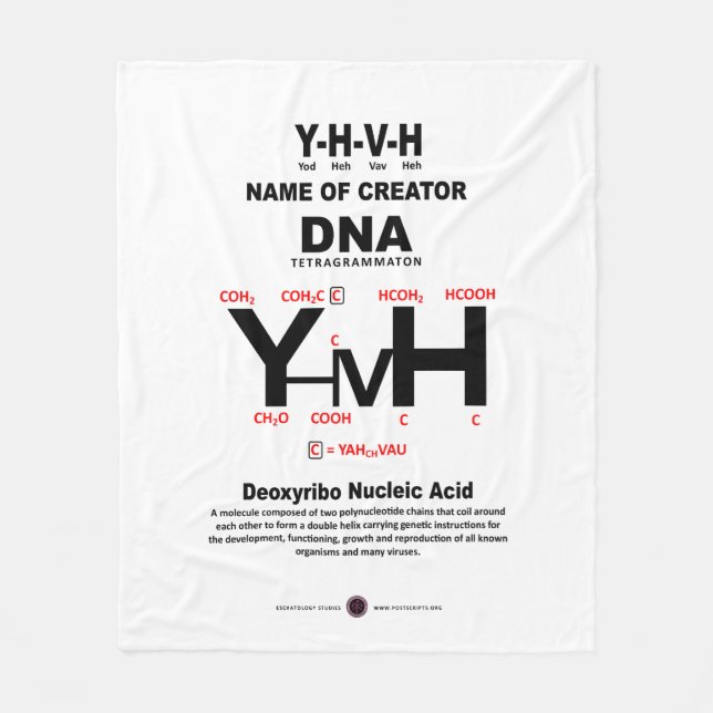YHVH-DNA Chemical Bond Fleecedecke (Vorderseite)