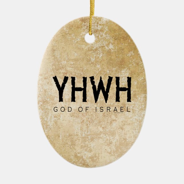 YHWH (Jehovah) Gott Israels Keramik Ornament (Vorne)