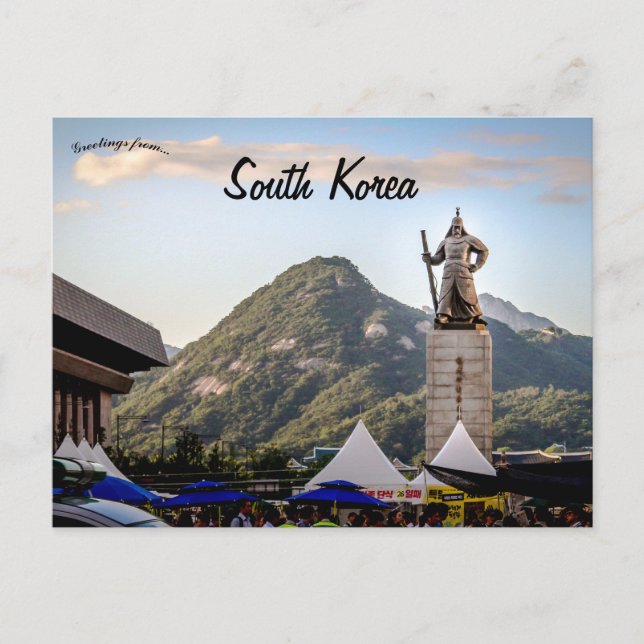 Yi Sun-Shin Statue Südkorea Postkarte (Vorderseite)