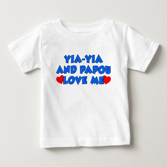 Yia-Yia und Papou Liebe ich Baby T-shirt (Vorderseite)