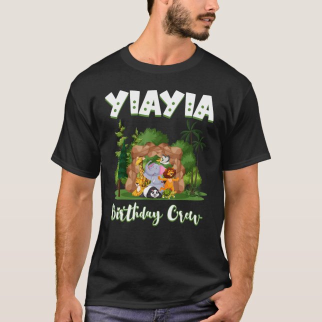 Yiayia Birthday Crew Zoo Bday Safari Party Celebra T-Shirt (Vorderseite)