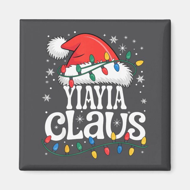 Yiayia Claus Funny Xmas Christmas Grandma Holiday  Magnet (Vorne)