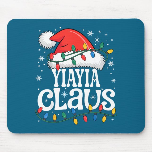 Yiayia Claus Funny Xmas Christmas Grandma Holiday  Mousepad (Vorne)