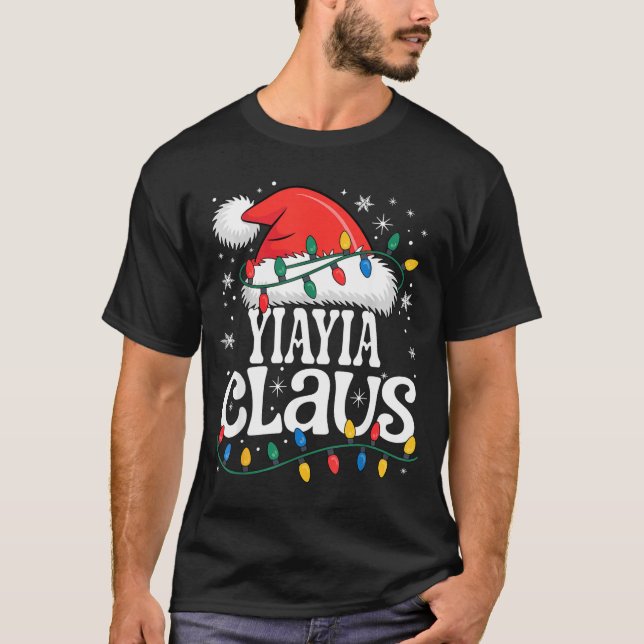 Yiayia Claus Funny Xmas Christmas Grandma Holiday  T-Shirt (Vorderseite)