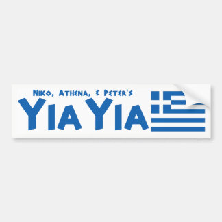 YIAYIA Griechischer Autoaufkleber (Personalisiert)
