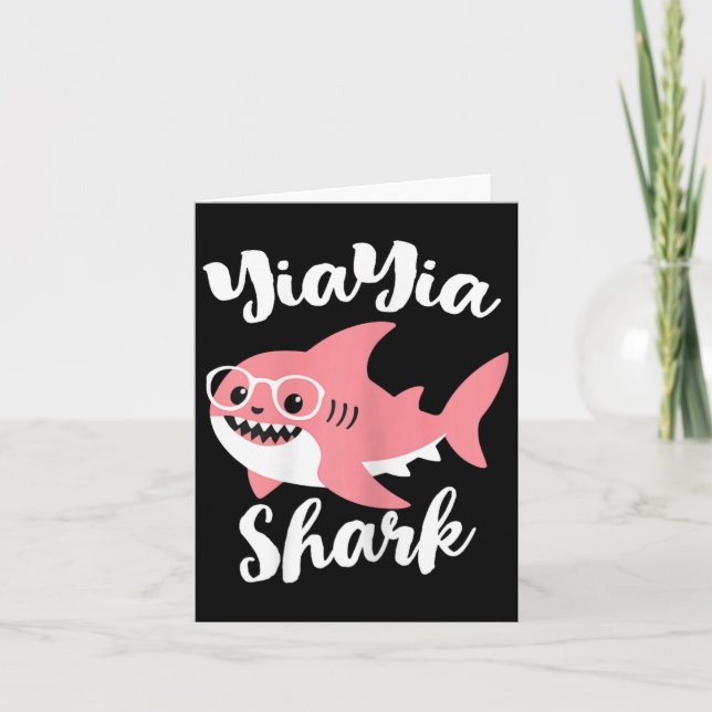 Yiayia Shark Mother's Day Oma Funny Yia-yia Karte (Vorderseite)