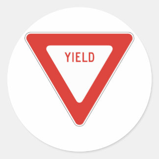 Yield Street Road Symbol Vorsicht Traffic Runder Aufkleber