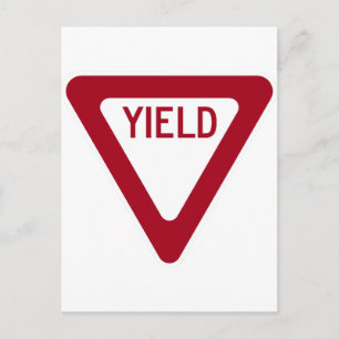 Yield-Zeichen Postkarte