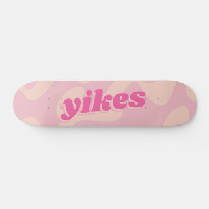 Yikes Pastel Pink Groovy Moderne Typografie Skateboard