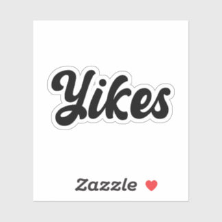 Yikes Sticker, komische Reaktion Vinyl Sticker