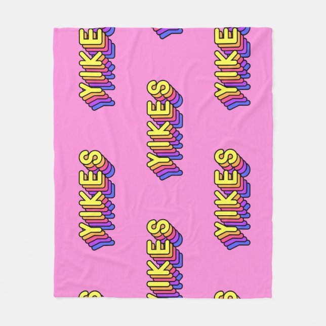 Yikes Words: Rosa Vintages Hintergrundbild. Fleecedecke (Vorderseite)