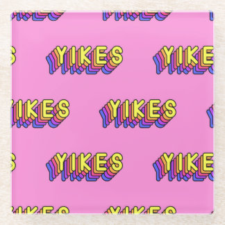Yikes Words: Rosa Vintages Hintergrundbild. Glasuntersetzer