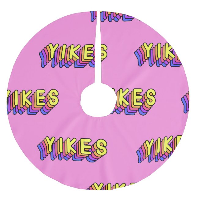 Yikes Words: Rosa Vintages Hintergrundbild. Polyester Weihnachtsbaumdecke (Vorderseite)