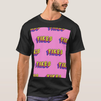 Yikes Words: Rosa Vintages Hintergrundbild. T-Shirt