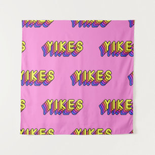 Yikes Words: Rosa Vintages Hintergrundbild. Wandteppich