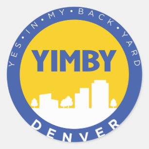 YIMBY Denver Logo-Aufkleber Runder Aufkleber