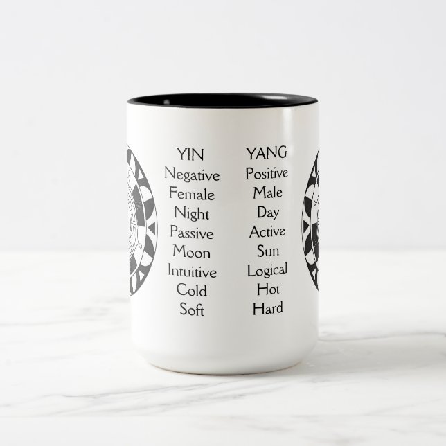 Yin and Yang Asian Symbol Meanings Tasse (Mittel)
