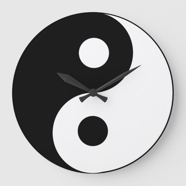 Yin and Yang Balance Große Wanduhr (Vorderseite)