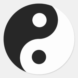 Yin and Yang Balance Runder Aufkleber