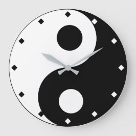 Yin and Yang Black and White Große Wanduhr
