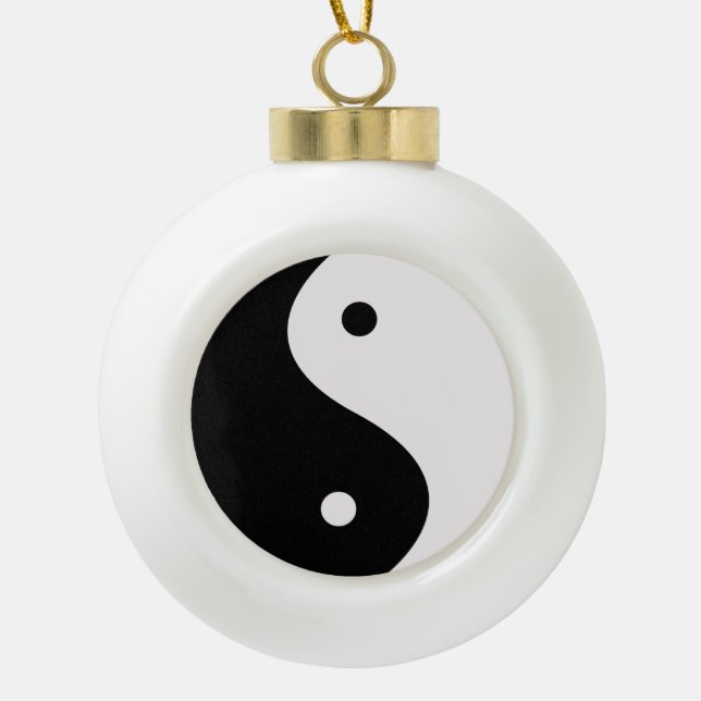Yin and Yang Black & White Christmas Tree Ornament (Vorderseite)
