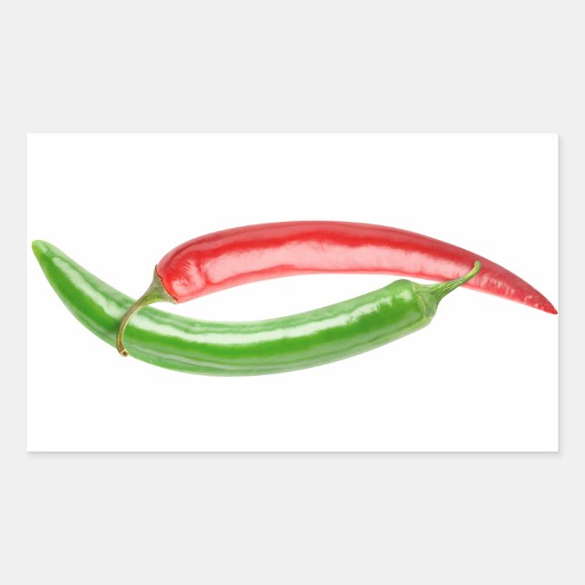 Yin and Yang Chili Paprikaschoten Rechteckiger Aufkleber (Vorderseite)
