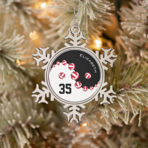 Yin and Yang Girls Volleyball Schneeflocken Zinn-Ornament