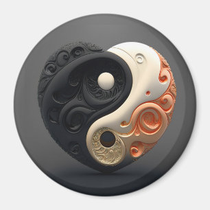 Yin and yang heart Magnet