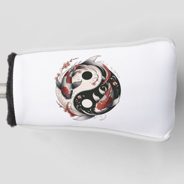 Yin and Yang Japanischer Koi Fisch Golf Headcover (Vorderseite)