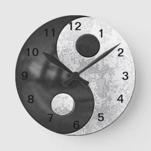 Yin and Yang Runde Wanduhr