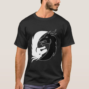 Yin and Yang Schwarz-weißer asiatischer Fantasiedr T-Shirt